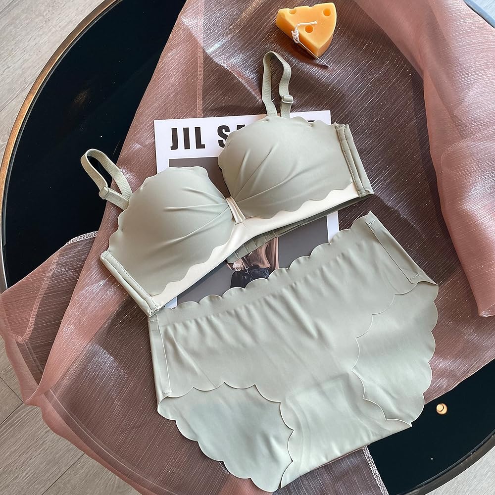 ノンワイヤーブラ　ショーツ　下着セット　シンプル　ナイトブラ　グリーン　寄せ上げ 楽天市場】ノンワイヤーブラ 上下セット ブラジャー 下着